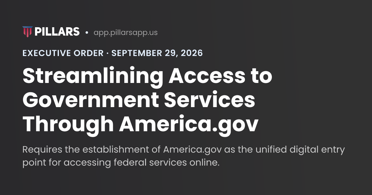 Streamlining Access to Government Services Through America.gov - PILLARS